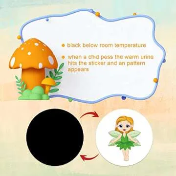 10pcs Potty Training Stickers, Reusable Fun Potty Training Toilet Seat Magic Stickers Color Changing for Toddlers Baby Girls Potty Targets Stickers with 5 Different Elf Princess Patterns