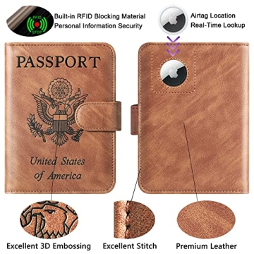 Passport Wallet with AirTag Holder for Stylish Travelers