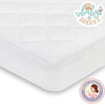 Organic Bamboo Viscose Fitted Crib Mattress Protector Pad - 100% Waterproof