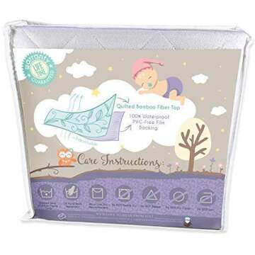 Organic Bamboo Waterproof Crib Mattress Protector by Baby&Brooke