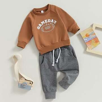 LIOMENGZI Toddler Boy Clothes Toddler Girl Fall Winter Outfit Long Sleeve Sweatshirt Top Jogger Pant...