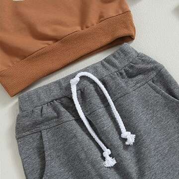 LIOMENGZI Toddler Boy Clothes Toddler Girl Fall Winter Outfit Long Sleeve Sweatshirt Top Jogger Pants Cute 2Pcs Set 0-3T (Brown Football, 18-24 Months)