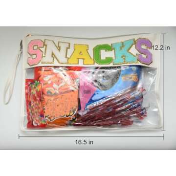 OVENKEI Preppy Stuff for Teen Girls Preppy Things Makeup Bag, Clear Snacks Bags with Wrist Strap