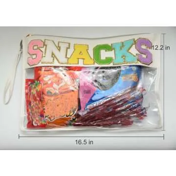 OVENKEI Preppy Stuff for Teen Girls Preppy Things Makeup Bag, Clear Snacks Bags with Wrist Strap