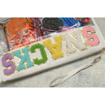 OVENKEI Preppy Stuff for Teen Girls Preppy Things Makeup Bag, Clear Snacks Bags with Wrist Strap