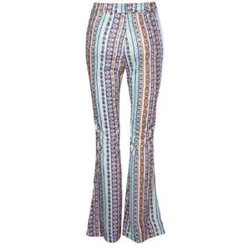 Boho High Waist Stretchy Bell Bottom Pants for Women
