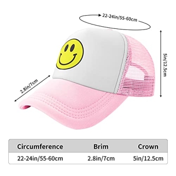 SeanAshby Yellow Smile Adjustable Trucker Cap for Women