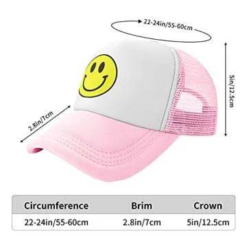 SeanAshby Yellow Smile Adjustable Trucker Cap for Women