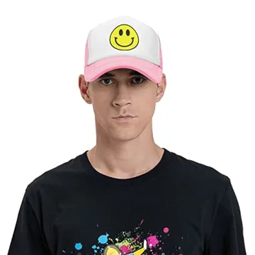 SeanAshby Yellow Smile Adjustable Trucker Cap for Women