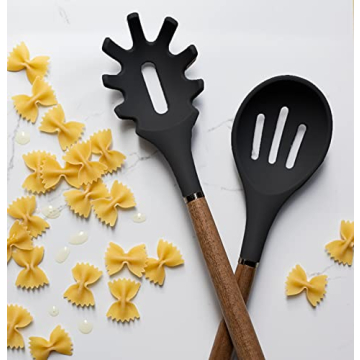 Country Kitchen Silicone Utensil Set with Wood Handles