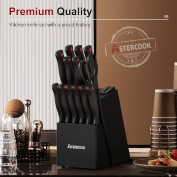Astercook 15-Piece Stainless Steel Kitchen Knife Set