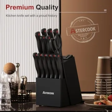 Astercook 15-Piece Stainless Steel Kitchen Knife Set