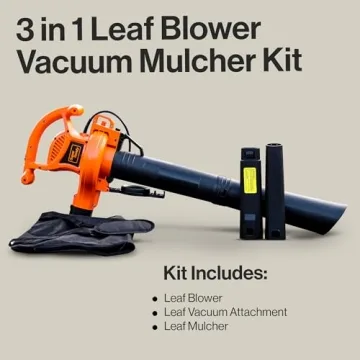 SuperHandy 3 in 1 Leaf Blower, Vacuum and Mulcher Electric 120V 12-Amp Corded Debris Duster 220MPH (MAX) 2 Stage Variable Speed Lightweight for Yard, Lawn, Garden and Landscaping