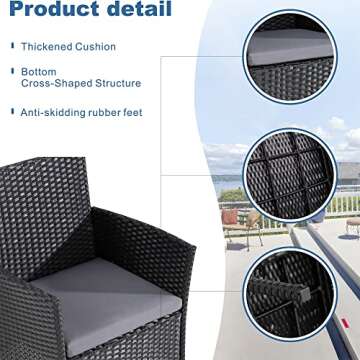 Shintenchi Outdoor Patio Furniture Set for Small Spaces