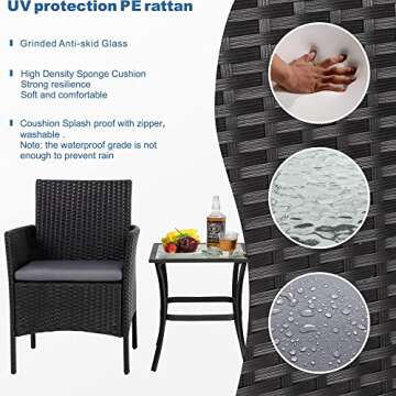 Shintenchi Outdoor Patio Furniture Set for Small Spaces