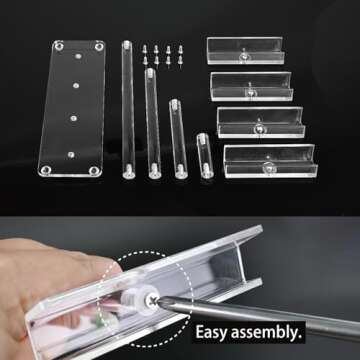 MOOCA 4 Tier Acrylic Eyeglasses Frame Stand, Sunglasses Rack, Sunglasses Stand Acrylic Eyewear Display, Eyeglasses Rack Holder, Glass Display, 9 in H