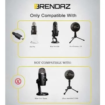 BRENDAZ Mini USB Cable Cord Compatible with Blue Yeti Pro, Blue Yeti USB Mic, Blue Snowball iCE Microphone. (3-Feet)
