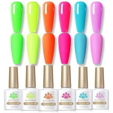 Neon Gel Nail Polish Set - 6 Vibrant Colors