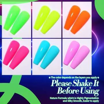 Neon Gel Nail Polish Set - 6 Vibrant Colors