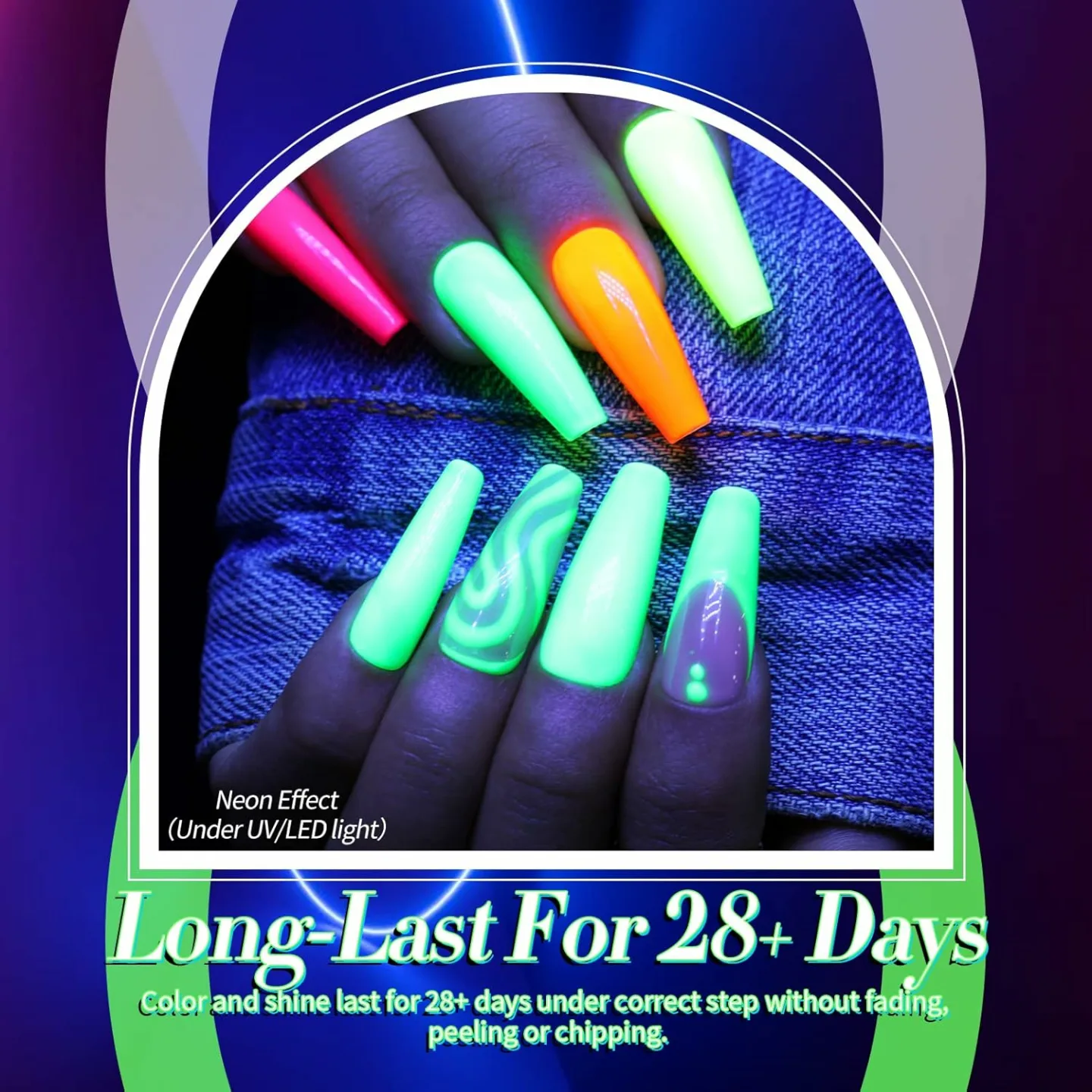 Neon Gel Nail Polish Set - 6 Vibrant Colors