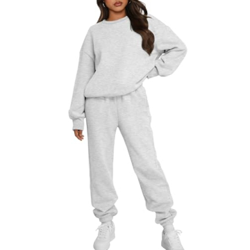 Trendy Queen Sweatsuits Women 2 Piece Outfits Crewneck Sweatshirt Sets