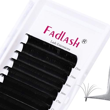 Lashes Extension Mixed Tray 15-20mm Easy Fanning Volume Lashes DD Curl 0.07 Self Fanning Eyelash Ext...