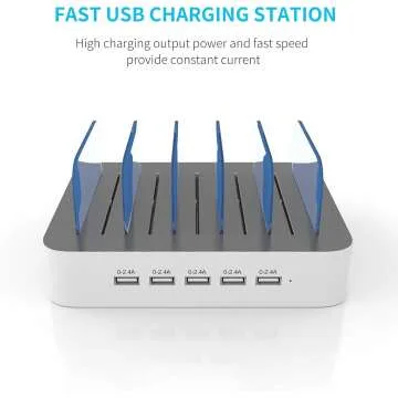 5 Port USB Charging Station for iPhone & iPad