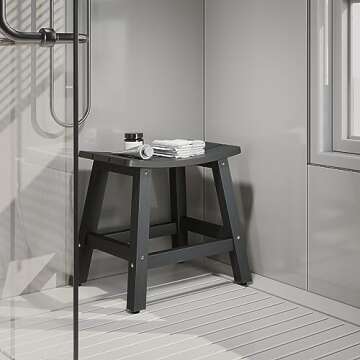 DWVO Poly Lumber Shower Bench, Shower Stool, Water Resistant & Non Slip Design Shower Seat, Shower B...