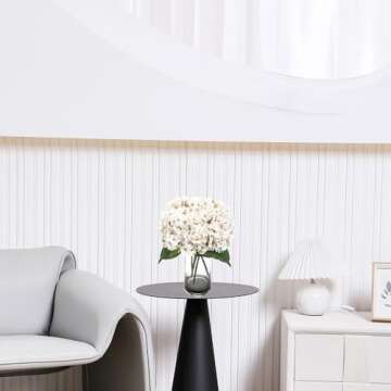 Kimura's Cabin 6pcs Fake White Flowers Artificial Silk Hydrangea Flowers Bouquets Faux Hydrangea Stems for Home Table Centerpieces Wedding Party Decoration(Lvory White)