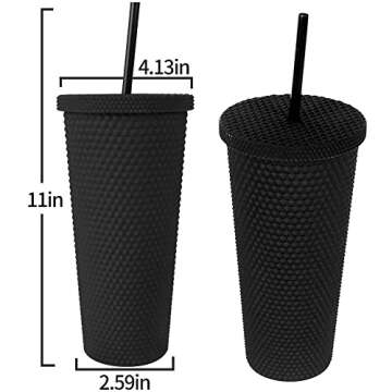 24Oz Matte Black Tumbler - Stylish Reusable Cup for Any Occasion