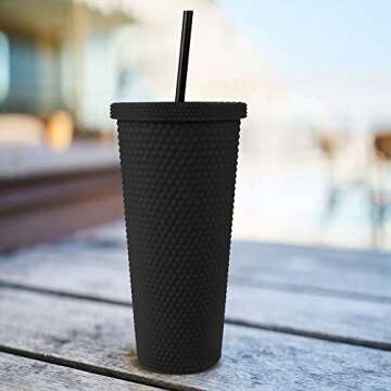 24Oz Matte Black Tumbler - Stylish Reusable Cup for Any Occasion