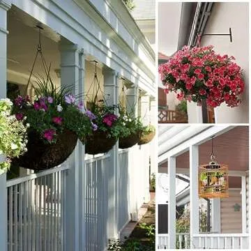 sucenance Ceiling Hooks for Hanging Plants,6" Hanging Plant Hooks,Wall Hooks for Plants,Wall Mount Hangers for Basket,Bird Feeders,Lights,Planters,Lanterns,Wind Chimes,Indoor&Outdoor Decoration Black