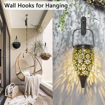 sucenance Ceiling Hooks for Hanging Plants,6" Hanging Plant Hooks,Wall Hooks for Plants,Wall Mount Hangers for Basket,Bird Feeders,Lights,Planters,Lanterns,Wind Chimes,Indoor&Outdoor Decoration Black