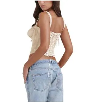 Stylish YADMISU Lace Up Corset Top for Summer Wear