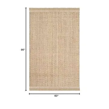 SAFAVIEH Natural Fiber Collection Area Rug - 5' x 8', Natural, Handmade Tassel Jute, Ideal for High ...