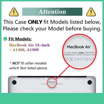 DTangLsm Compatible with MacBook Air 13 inch Case (Models: A1369 A1466, Older Version 2010-2017 Rele...