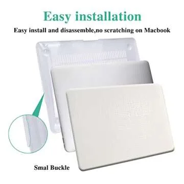 DTangLsm Compatible with MacBook Air 13 inch Case (Models: A1369 A1466, Older Version 2010-2017 Release) Crocodile Leather Hard Shell Snap On Case & Keyboard Cover for MacBook Air 13, White