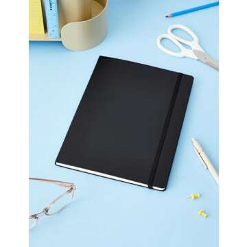 Moleskine Classic Notebook, Extra Large, Plain, Black, Hard Cover (7.5 x 10)