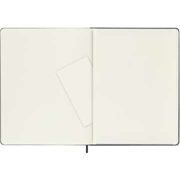 Moleskine Classic Notebook, Extra Large, Plain, Black, Hard Cover (7.5 x 10)
