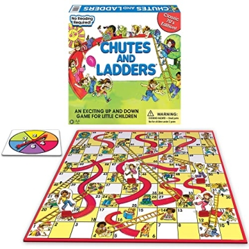 Classic Chutes And Ladders with 1970's Artwork by Winning Moves Games USA for Children Ages 3 and Up...