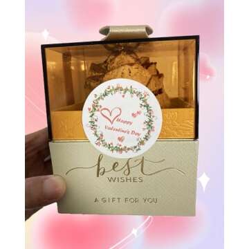 500 PCS Valentines Day Gift Stickers, 2'' Round Happy Valentine's Day Stickers, Adhesive Valentine Decorative Love Wedding Party Favors Gift Tags Labels for Business Wrap, Boxes, Card, Envelope Seals