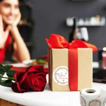 500 PCS Valentines Day Gift Stickers, 2'' Round Happy Valentine's Day Stickers, Adhesive Valentine Decorative Love Wedding Party Favors Gift Tags Labels for Business Wrap, Boxes, Card, Envelope Seals