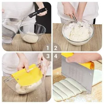 CODOGOY Large Banneton Proofing Basket SET, 9 Inch Round & 10 Inch Oval Natural Handmade Rattan Sourdough Baskets with Food Thermometer Dough Scraper Dough Whisk Oil Brush Baking Stencil Bread Lame