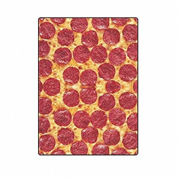 QH Funny King Pizza Velvet Plush Throw Blanket Super Soft