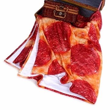 QH Funny King Pizza Velvet Plush Throw Blanket Super Soft