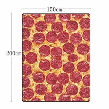 QH Funny King Pizza Velvet Plush Throw Blanket Super Soft