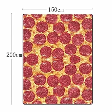 QH Funny King Pizza Velvet Plush Throw Blanket Super Soft