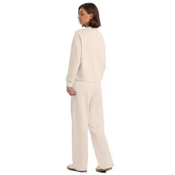 WIHOLL Women's Mock Neck Loungewear Tracksuit Set