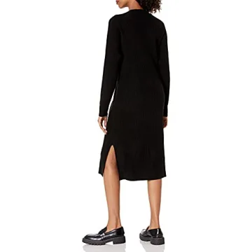 The Drop Women's Renata Rib Slounge Midi Dress, Black, L