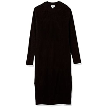 The Drop Women's Renata Rib Slounge Midi Dress, Black, L